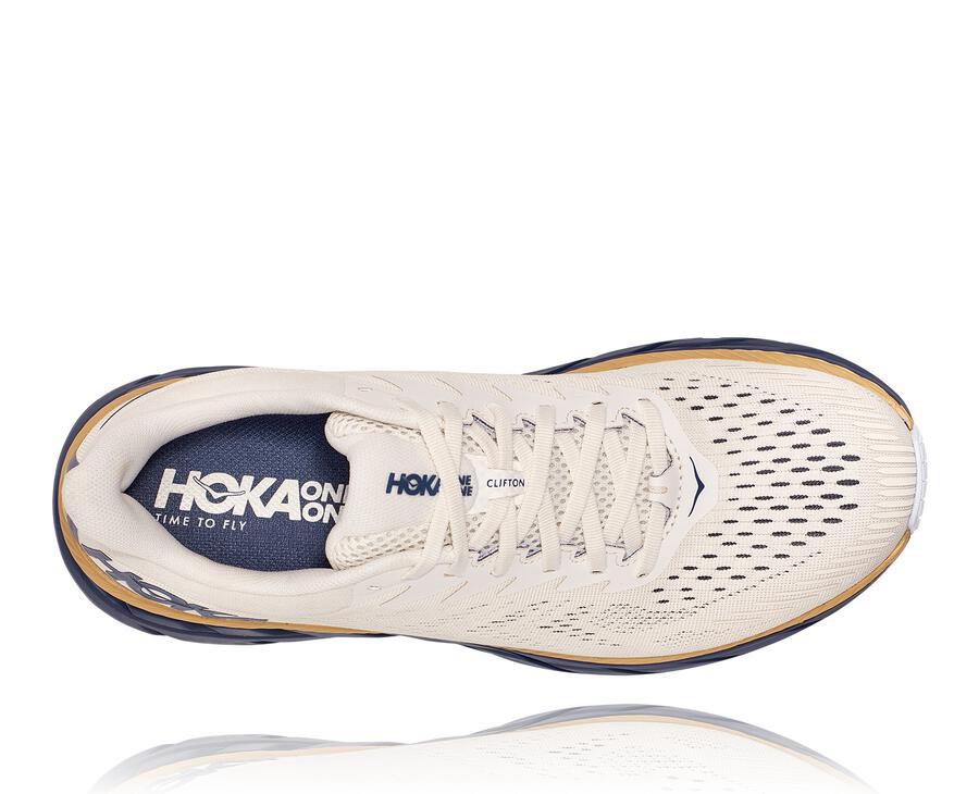 Hoka One One Hardloopschoenen Heren - Clifton 7 - Wit/Blauw - RK5926071